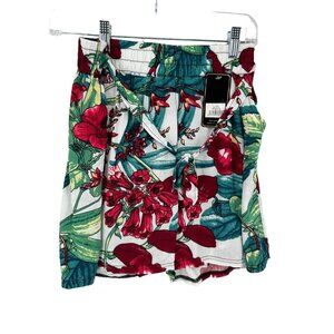 GM Fashion Shorts Womens Large Tropical Pull On Front Tie Beach Casual‎